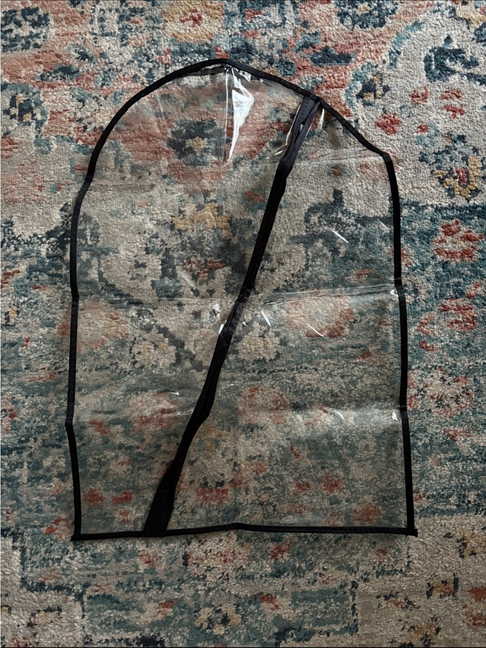 Clear Black-Trim Garment Bag
